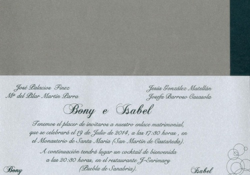 Invitación Bony e Isabel