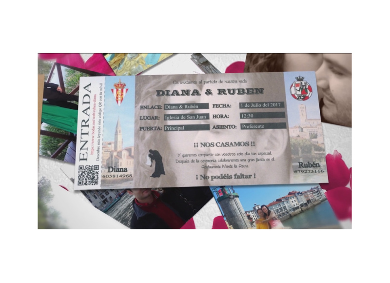 Diana y Rubén, la invitación de la boda